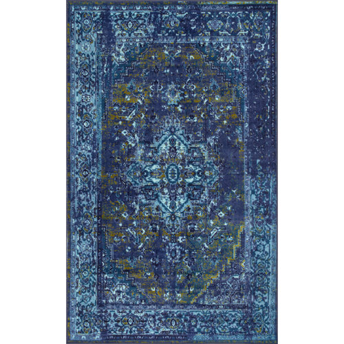 Bungalow Rose Oriental Blue Area Rug & Reviews Wayfair